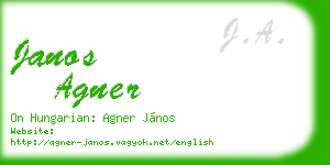 janos agner business card